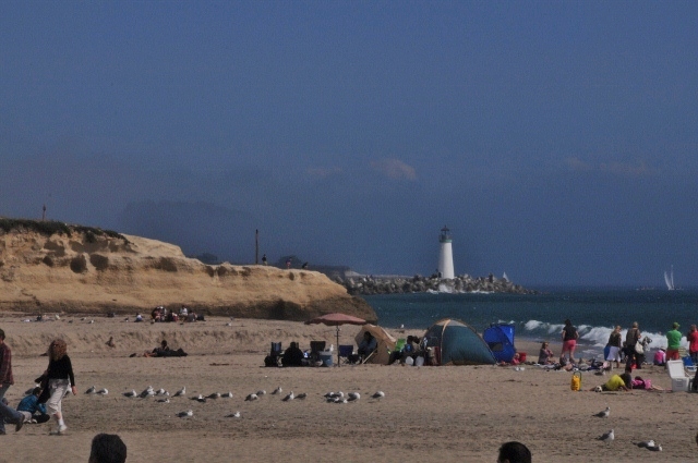 the Santa Cruz lighthouse in the distance